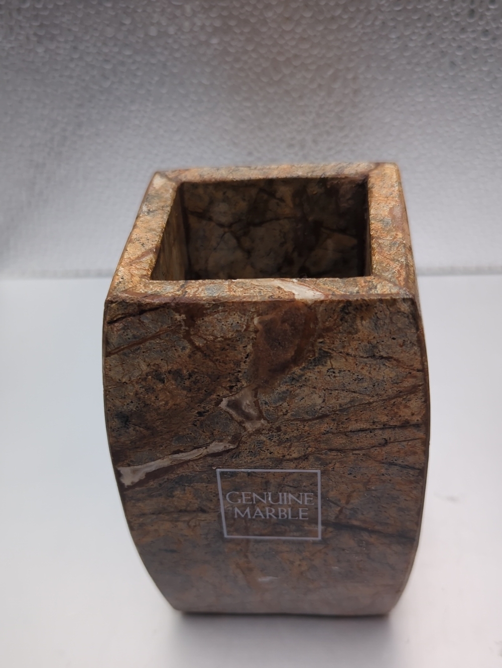 Brown Marble Pen & Accessory Holder -